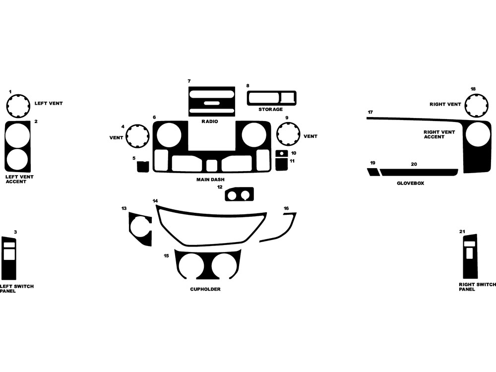 Ford E-350 2009-2015 Dash Kit Diagram