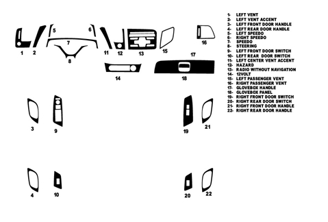 Rdash™ Honda Civic 2012-2012 Woodgrain Dash Kits (Sedan)