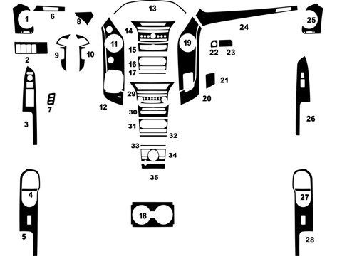 Rdash™ Honda Pilot 2012-2015 Woodgrain Dash Kits