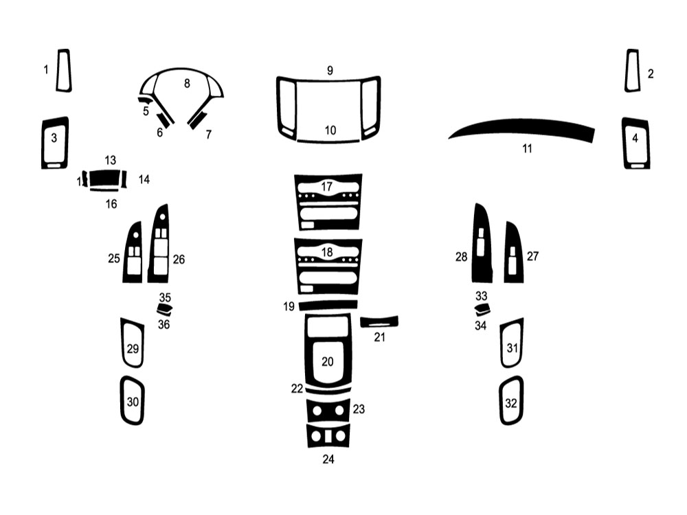 Infiniti Q60 2014-2015 Coupe / Convertible Dash Kit Diagram