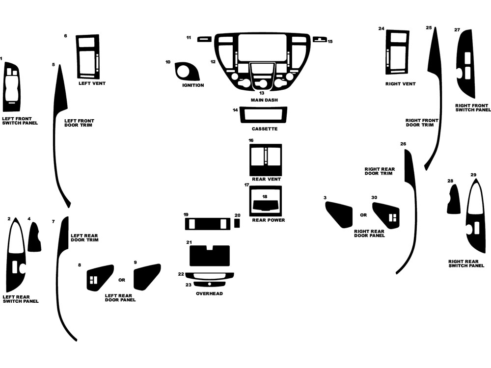 Infiniti Q45 2002-2004 Dash Kit Diagram