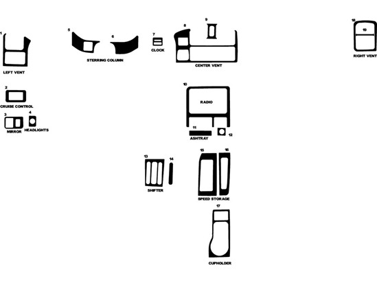 Isuzu Amigo 1998-2002 Dash Kit Diagram
