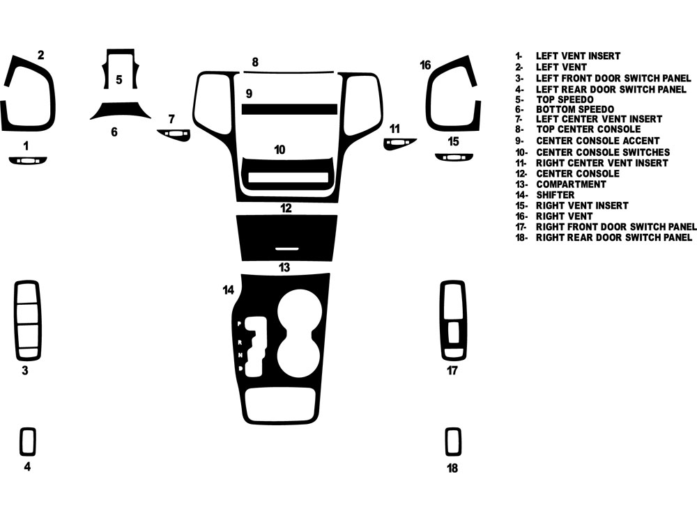 Jeep Grand Cherokee 2011-2013 Dash Kit Diagram