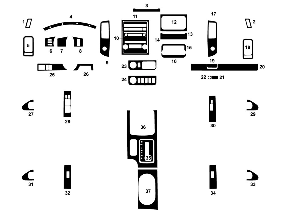 Nissan Xterra 2013-2015 Dash Kit Diagram