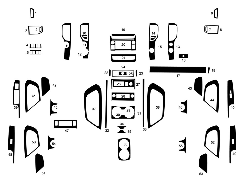 Nissan Titan 2017-2024 Dash Kit Diagram
