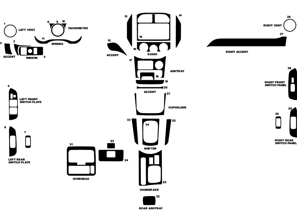 Toyota Rav4 2004-2005 Dash Kit Diagram