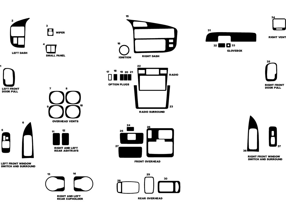 Toyota Sienna 1998-2000 Dash Kit Diagram