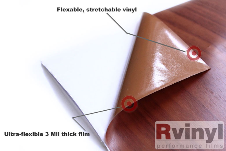Textured Vinyl Wrap Film in Wood Red oak Finish