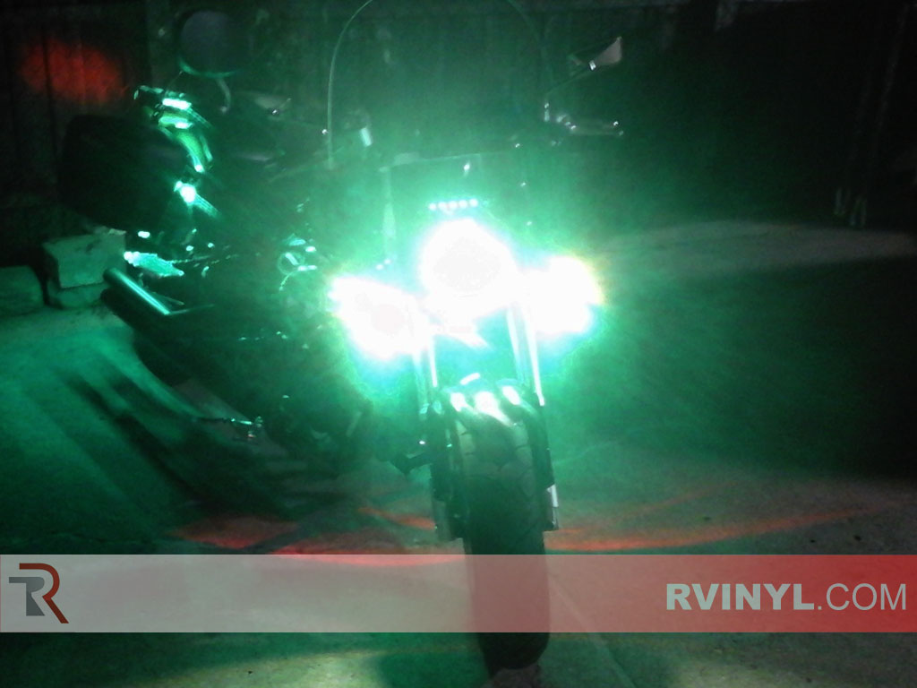 Nigh-time Motorcycle Green Smoke Rtint� Headlight Wrap