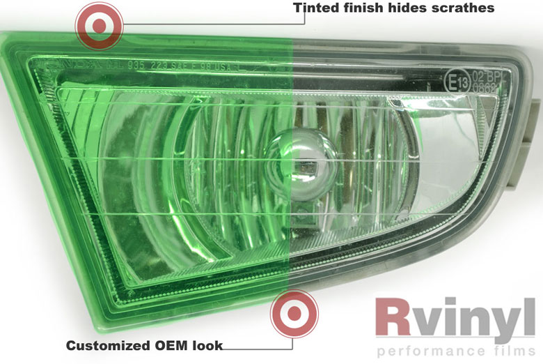 Green Tinted Headlight Film Wraps