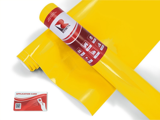 Rwraps Gloss Yellow (Maize) Car Wrap Color Film