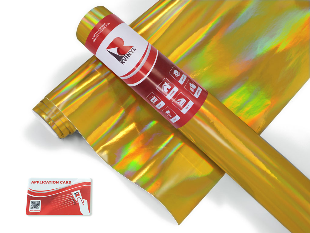 Rwraps Holographic Chrome Gold Neochrome ATV Wrap Color Film