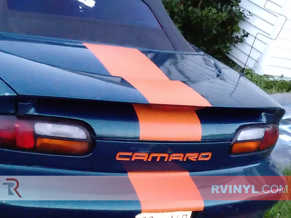 Matte Orange Camaro Racing Stripes