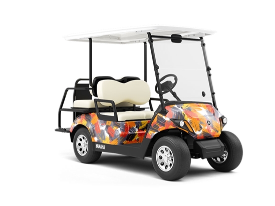Fire Princess Abstract Wrapped Golf Cart