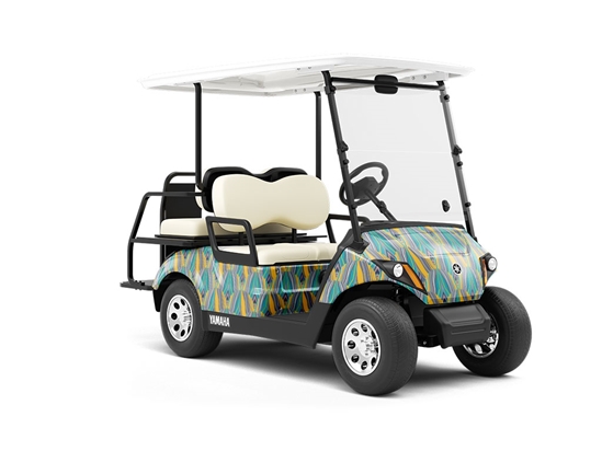 Split Personality Art Deco Wrapped Golf Cart
