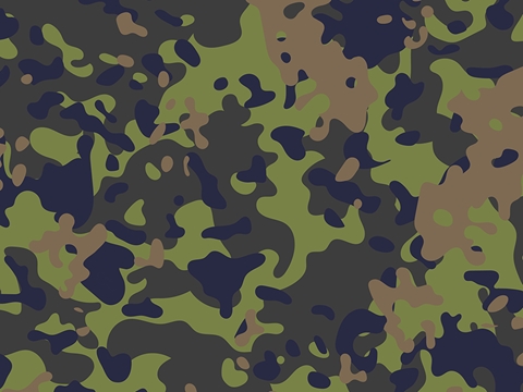 Rwraps™ Green Camouflage Print Vinyl Wrap Film - Swamp Flecktarn