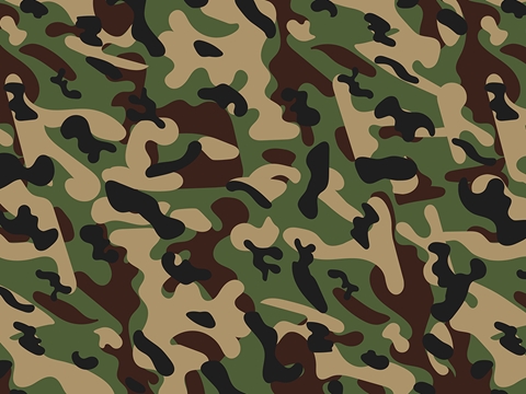 Rwraps™ Green Camouflage Print Vinyl Wrap Film - Valley Stream