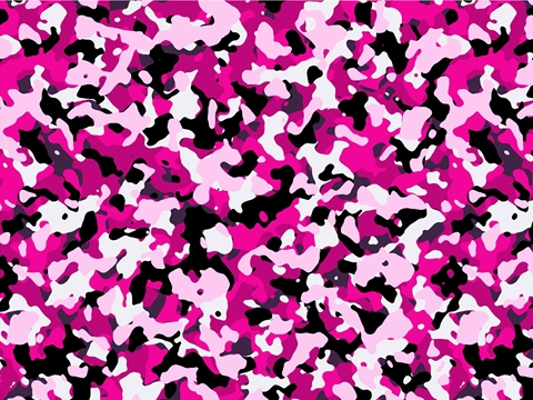 Rwraps™ Pink Camouflage Print Vinyl Wrap Film - Bubble Gum