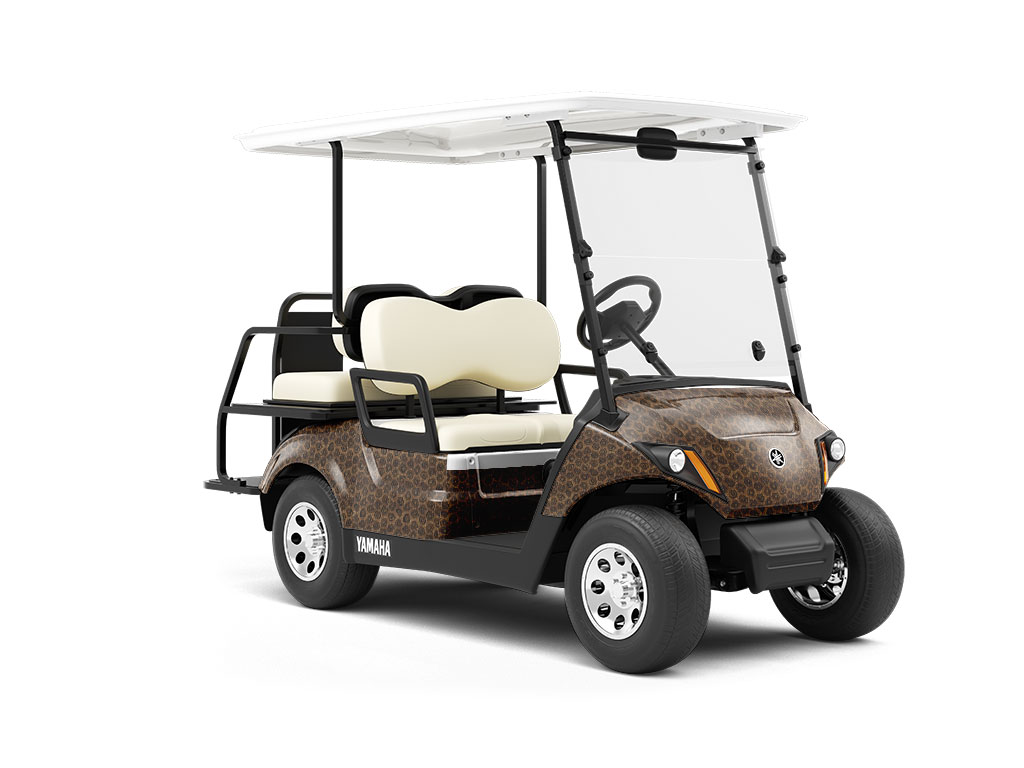 Cyber Black Cheetah Wrapped Golf Cart