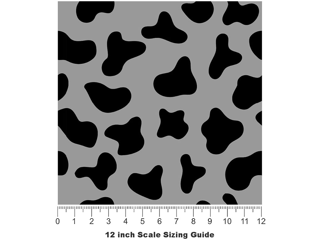 Gray Cow Vinyl Film Pattern Size 12 inch Scale