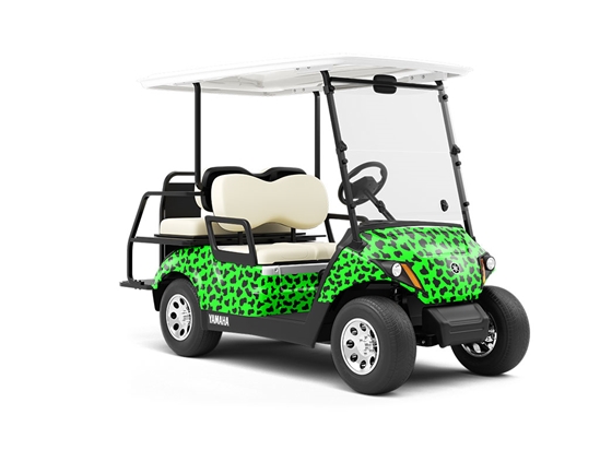 Neon Cow Wrapped Golf Cart