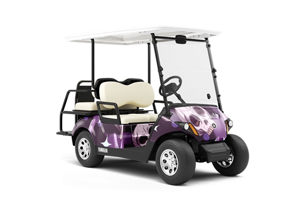 Amethyst Skulls Halloween Wrapped Golf Cart