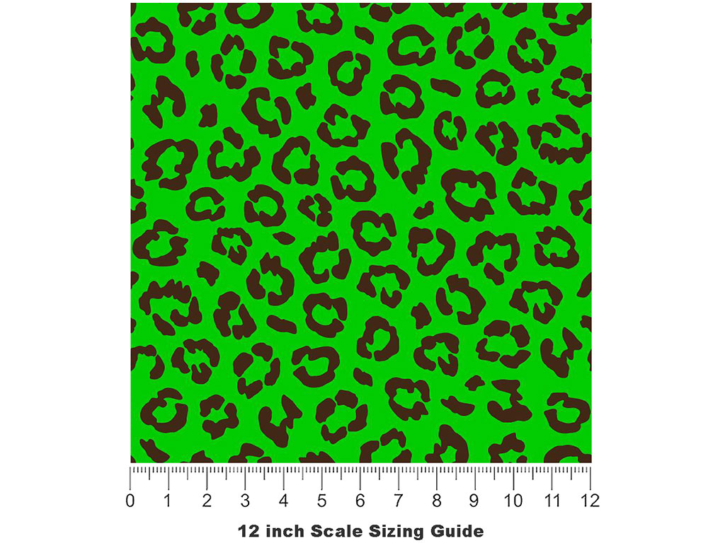 Green Leopard Vinyl Film Pattern Size 12 inch Scale