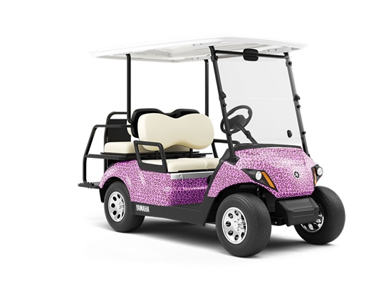Pink Leopard Wrapped Golf Cart