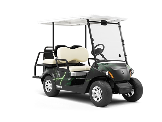 Green Lightning Wrapped Golf Cart