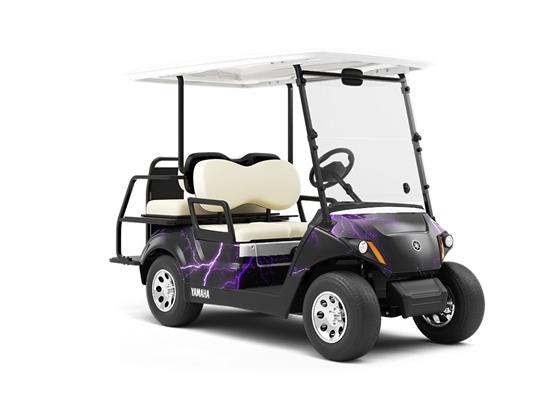 Purple Lightning Wrapped Golf Cart