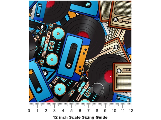 Audio Playback Music Vinyl Film Pattern Size 12 inch Scale