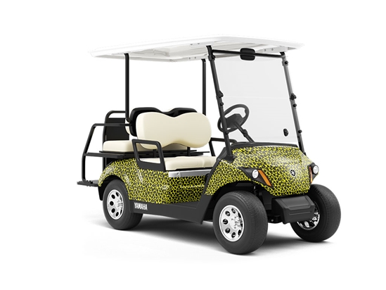 Yellow Panther Wrapped Golf Cart