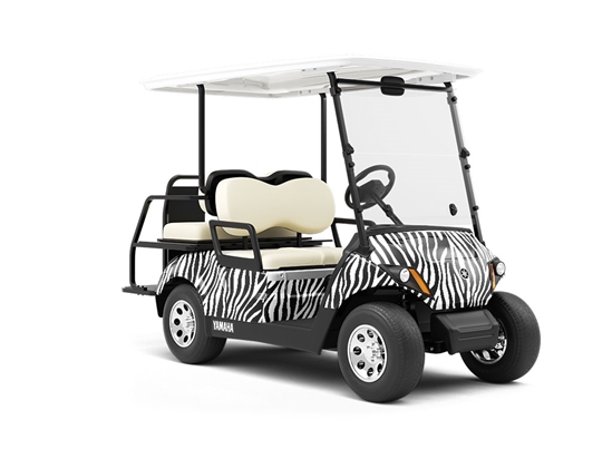 White Zebra Wrapped Golf Cart