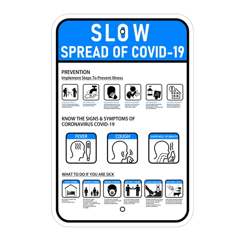 Slow The Spread Of COVID-19 Health Sign (Discontinued)