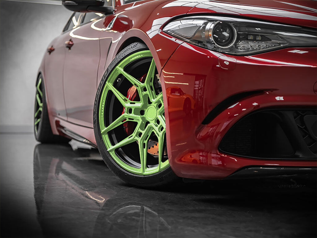 Avery Dennison™ SW900 Gloss Light Green Pearl Wrapped Rim Example
