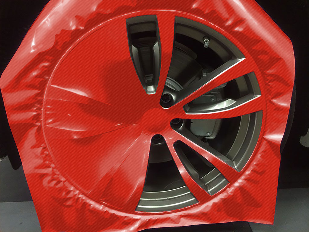 Rwraps™ 3D Carbon Fiber Red Custom Wheel Installation Process