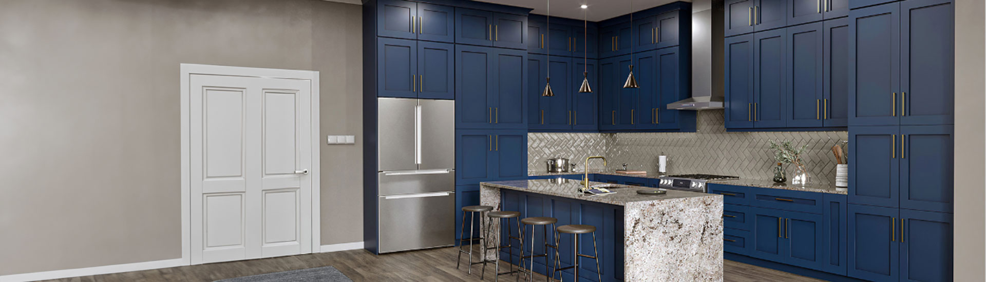 Blue Kitchen Cabinet Wraps