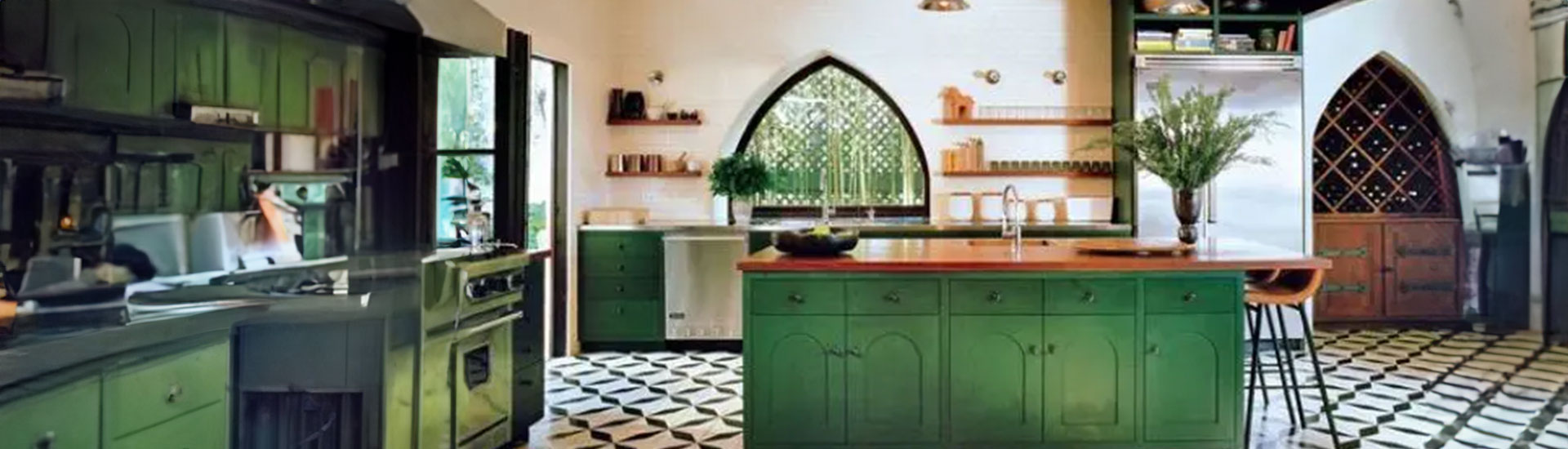 Green Kitchen Cabinet Wraps