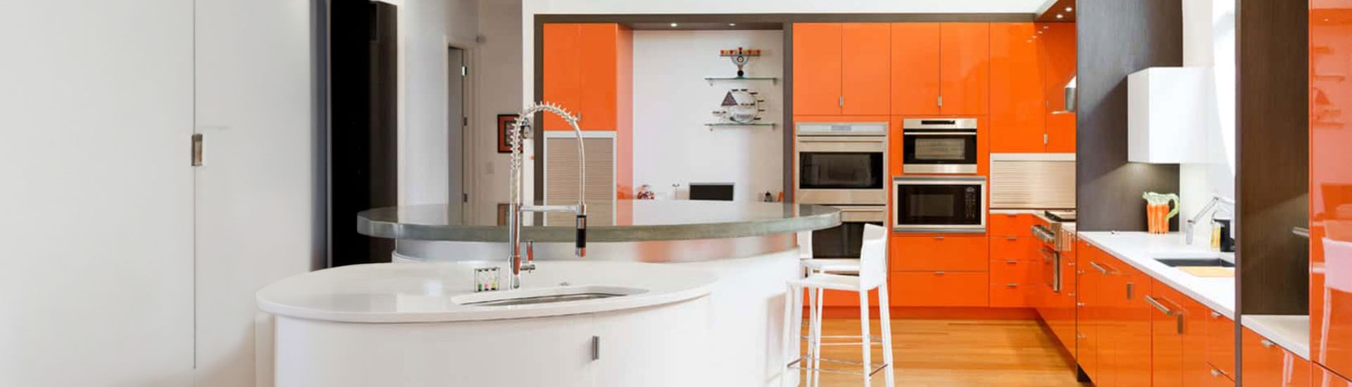 Orange Kitchen Cabinet Wraps