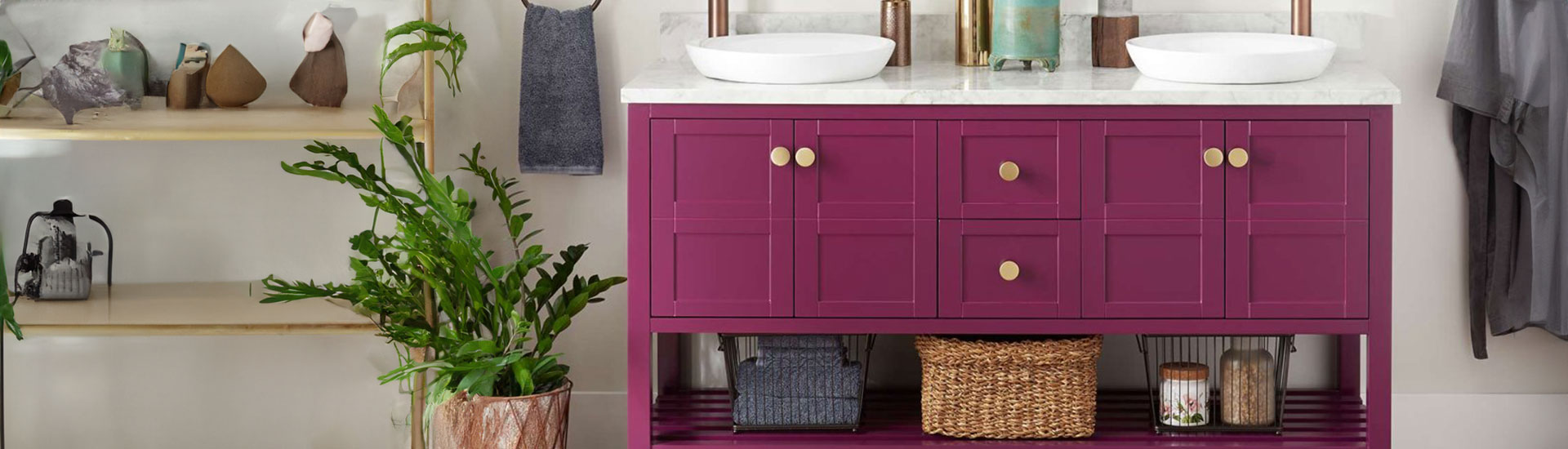 Purple Bathroom Cabinet Wraps