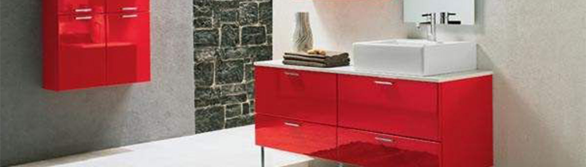 Red Bathroom Cabinet Wraps