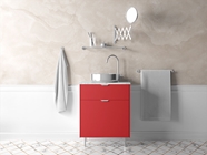 3M 2080 Matte Red Bathroom Cabinetry Wraps