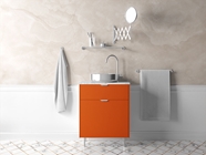 Rwraps Gloss Metallic Fire Orange Bathroom Cabinetry Wraps