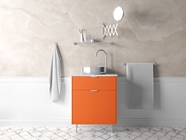 Rwraps Hyper Gloss Orange Bathroom Cabinetry Wraps