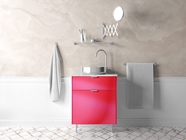 Rwraps Matte Chrome Pink Rose Bathroom Cabinetry Wraps