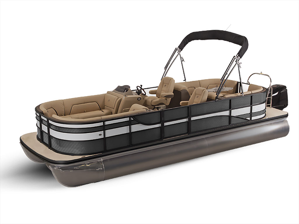 3M 2080 Carbon Fiber Black Pontoon Custom Boat Wrap