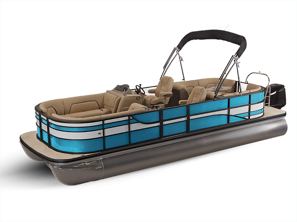 3M 2080 Gloss Blue Metallic Pontoon Custom Boat Wrap