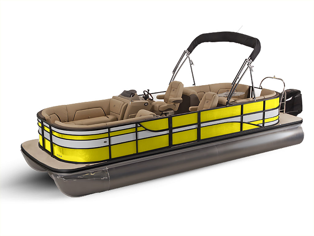 3M 2080 Gloss Lucid Yellow Pontoon Custom Boat Wrap