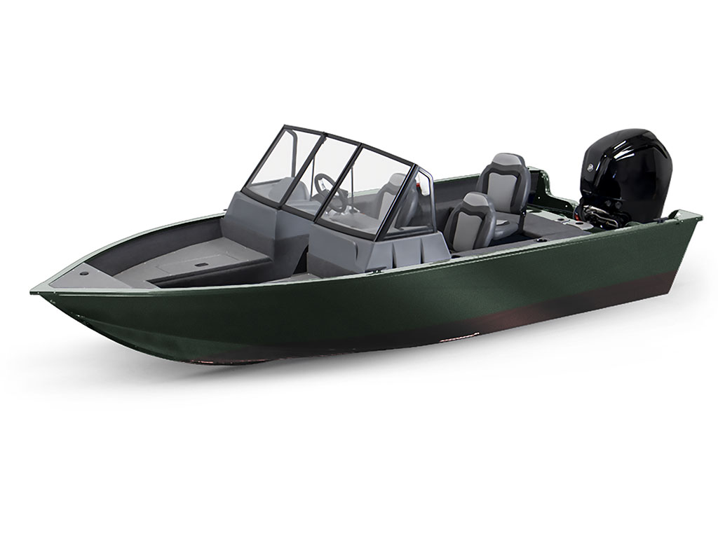 3M 2080 Matte Pine Green Metallic Modified-V Hull DIY Fishing Boat Wrap