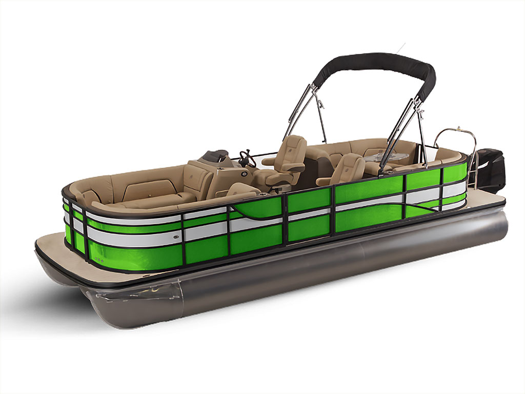 3M 2080 Satin Apple Green Pontoon Custom Boat Wrap